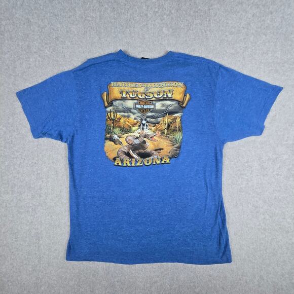 Harley Davidson Tucson Arizona XL Blue Short Sleeve T Shirt - Picture 2 of 13